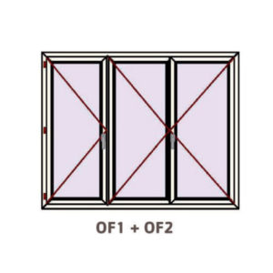 FENÊTRE À LA FRANÇAISE 3 VANTAUX ALUMINIUM