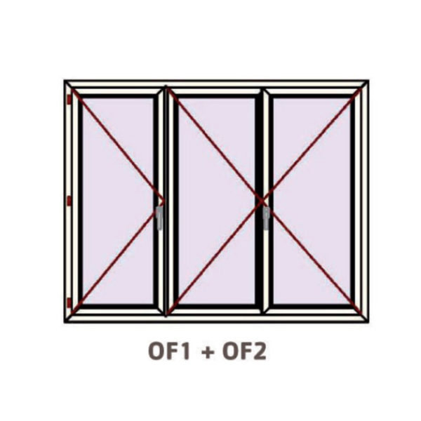 FENÊTRE À LA FRANÇAISE 3 VANTAUX ALUMINIUM