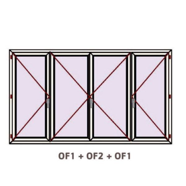 FENÊTRE À LA FRANÇAISE 4 VANTAUX ALUMINIUM