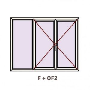 FENÊTRE À LA FRANÇAISE 3 VANTAUX (2 vantaux + 1 fixe) ALUMINIUM