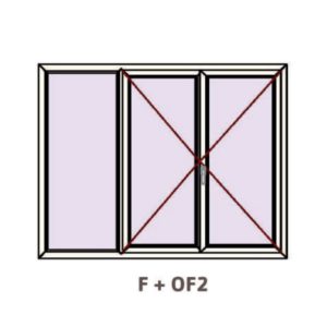 FENETRE A LA FRANÇAISE 3 VANTAUX (2 VANTAUX + 1 FIXE) PVC